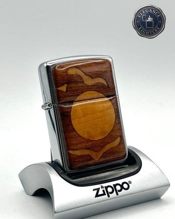 Zippo, No Reserve Price - Wood Inlay Birds at Sunset (A IX, Nieuw
