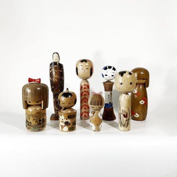 8piece Sosaku Kokeshi Dolls - Pop - Japan