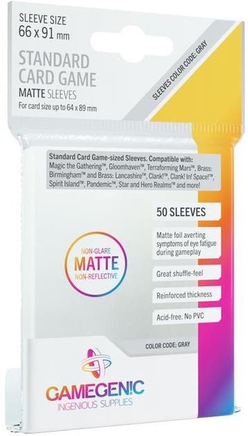 Sleeves Matte Standard Card Game 66x91mm (50 stuks) |, Verzenden, Nieuw