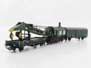 Trix H0 - 23457 - Modeltrein goederenwagon (1) - Kraan met, Nieuw