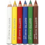 Schmink potloden, L: 9 cm, standaardkleuren, 6 stuk/ 1 doos, Nieuw