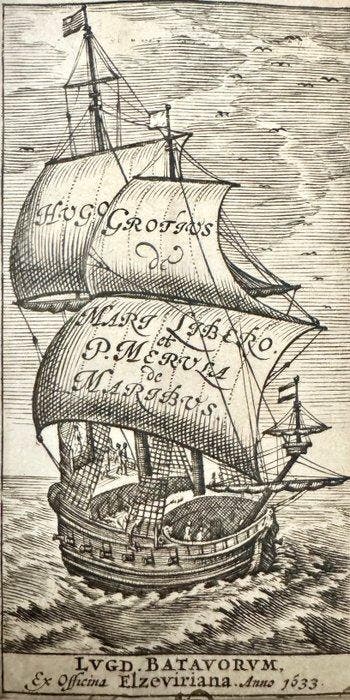 Grotius Hugo -Paulus Merula - DE MARI LIBERO -DE MARIBUS -, Antiek en Kunst