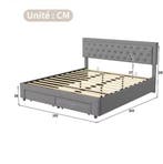 Modern Opbergbed met Fluwelen Hoofdeinde en Lades, Huis en Inrichting, Slaapkamer | Bedden, Verzenden, Nieuw