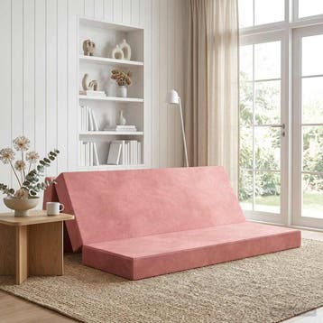vidaXL Vouwbare Bankbed 200 x 67 x 45 cm Roze, Huis en Inrichting, Slaapkamer | Matrassen en Bedbodems, Verzenden, Nieuw