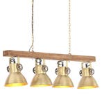 vidaXL Plafondlamp industrieel E27 mangohout messingkleurig, Verzenden, Nieuw