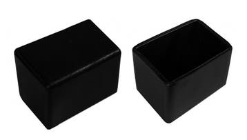 Flexibele stoelpootdop (omdop, rechthoek, 20x40 mm, zwart), Ophalen of Verzenden, Nieuw