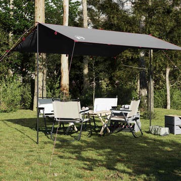 vidaXL Kampeerluifel waterdicht 360x294 cm grijs en oranje, Verzenden, Nieuw, Tot en met 2