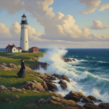 Le Yack - The Lighthouse — A Woman Watching the Sea -