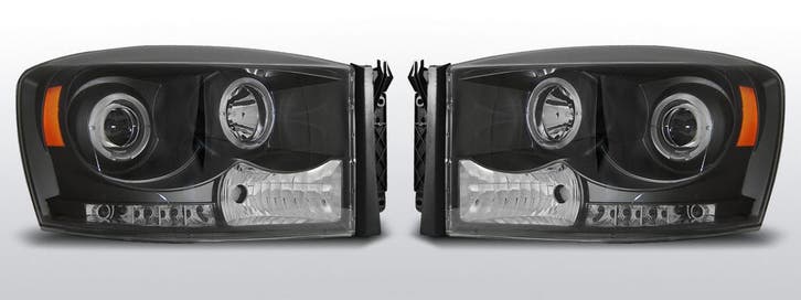 Koplampen Angel Eyes | Dodge Ram 2006-2008 | zwart, Auto-onderdelen, Verlichting, Nieuw, Dodge, Verzenden