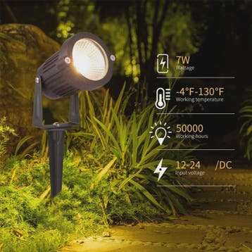 Waterdichte LED Tuinspot 7W Warm Wit met Grondspies - IP65 B, Verzenden, Nieuw