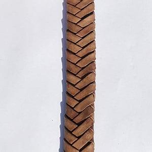 1 x DQ Leer 17 x 5mm ovaal plat gevlochten 100cm Vintage..., Ophalen of Verzenden, Nieuw, Draad