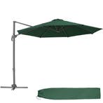 Parasol Ø 300cm met voetpedaal en beschermhoes - groen, Tuin en Terras, Verzenden, Nieuw