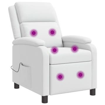 vidaXL Massage Recliner Wit Kunstleer, Verzenden, Nieuw