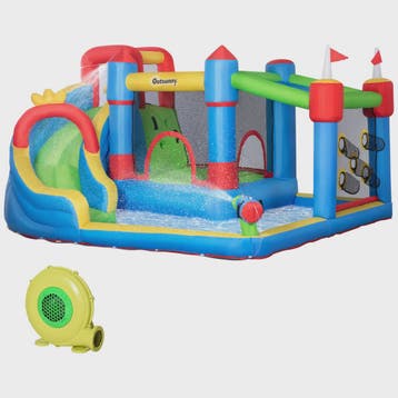 Outsunny Opblaasbaar Kasteel met Zwembad - 390x300x197 cm -