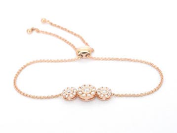 Online veiling: 18K (750) rosegouden armband met diamanten, Nieuw