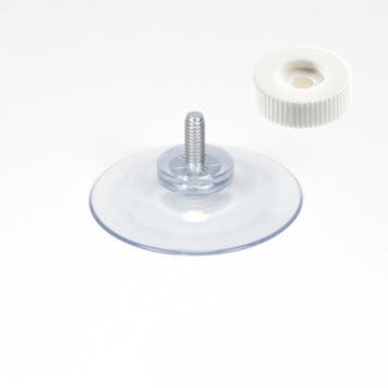 40mm Transparante Zuignap met Schroefdraad en Witte Kart...