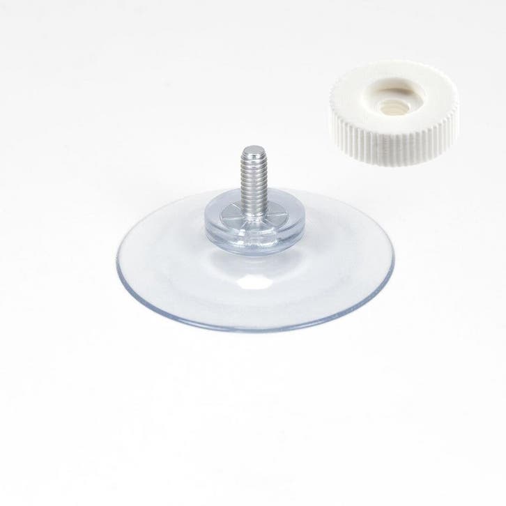 40mm Transparante Zuignap met Schroefdraad en Witte Kart..., Zakelijke goederen, Kantoor en Winkelinrichting | Winkel en Inventaris