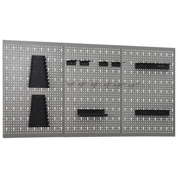 vidaXL Gaatjespaneel wandgemonteerd 3 st 40x58 cm staal, Verzenden, Nieuw