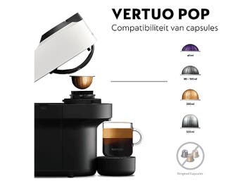 Krups -  Nespresso - Vertuo Pop  Capsulemachine Wit, Witgoed en Apparatuur, Koffiezetapparaten, Verzenden, Nieuw, 1 kopje, Koffiepads en cups
