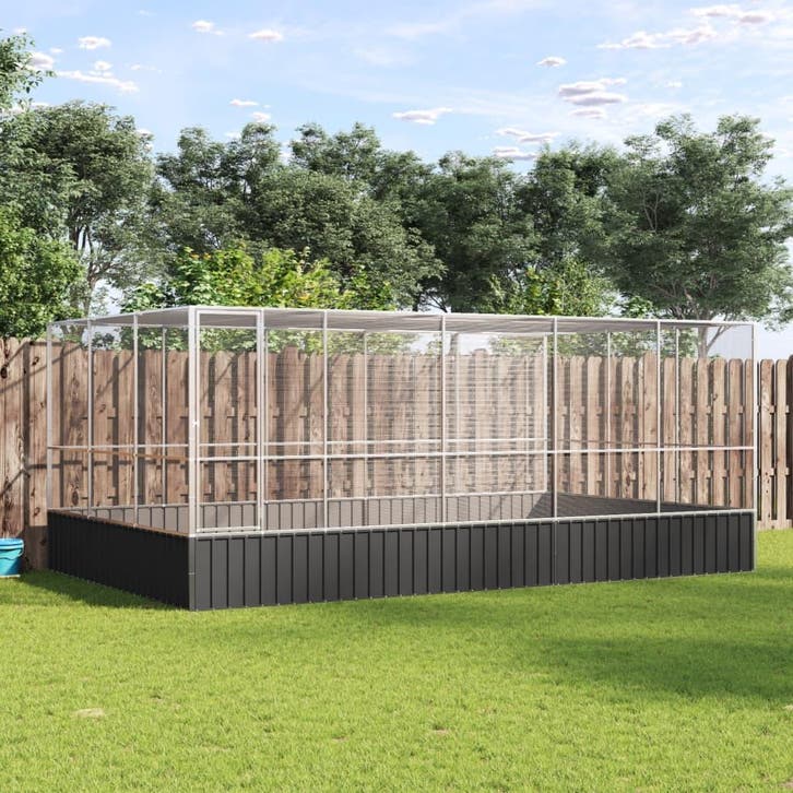 vidaXL Volière met verlengstuk 518x307x212 m staal, Dieren en Toebehoren, Overige Dieren-accessoires, Nieuw, Verzenden