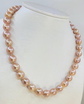 Zonder minimumprijs - Halsketting 9,5×11 mm Golden Pink, Nieuw