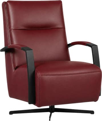 Leren draaifauteuil Award - Massif Rubino (donkerrood) -, Nieuw, Ophalen of Verzenden, 50 tot 75 cm, Industrieel, Modern