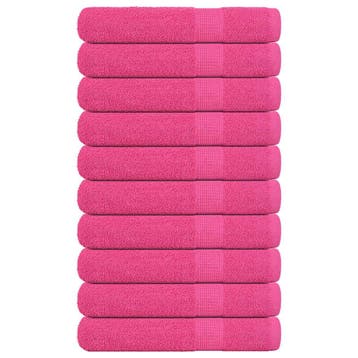 vidaXL Handdoeken FROGN 10 st 100x200 cm 360 g/m² roze, Verzenden, Nieuw, Roze