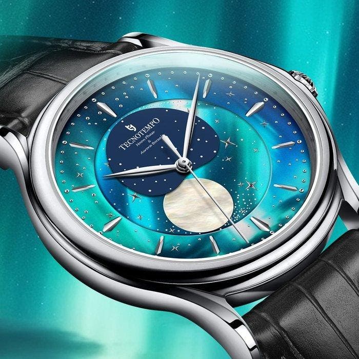 Tecnotempo - Moon Phase & Aurora Borealis Special Edition, Sieraden, Tassen en Uiterlijk, Horloges | Heren