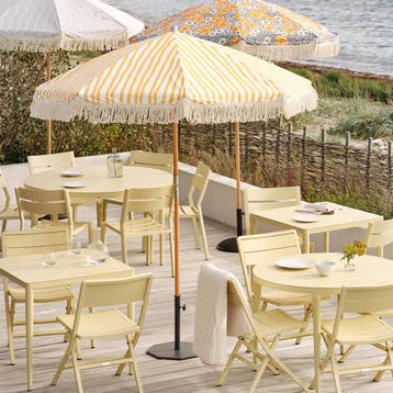*WOONWINKEL* Brafab Gatsby Yellow Stripe Grote Parasol Ibiza, Tuin en Terras, Verzenden, Nieuw