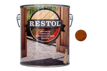 Restol Restol houtolie zijdeglans 2,5 liter, notenbruin, Verzenden, Nieuw