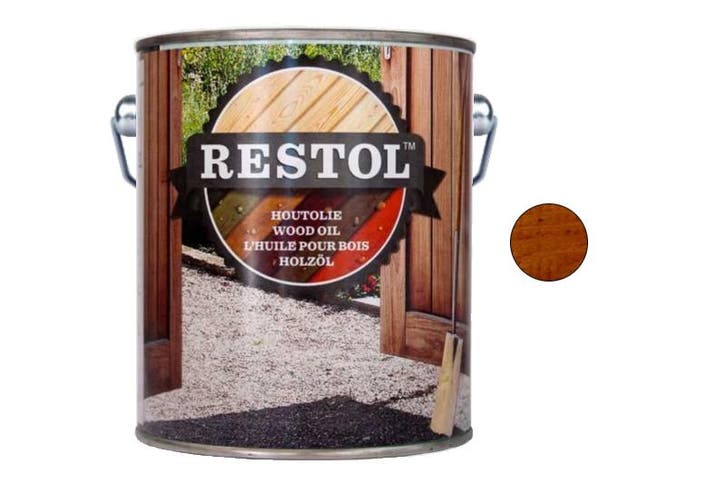 Restol Restol houtolie zijdeglans 2,5 liter, notenbruin, Doe-het-zelf en Verbouw, Verf, Beits en Lak, Nieuw, Verzenden