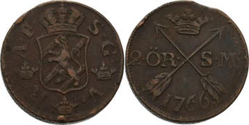 2 Öre 1766, Schweden Adolf Friedrich 1751-1771, Verzenden