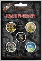 Iron Maiden button Faces of Eddie officiële merchandise, Ophalen of Verzenden, Nieuw, Gebruiksvoorwerp
