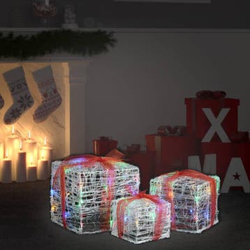 vidaXL Kerstverlichting geschenkdozen 3 st decoratief acryl, Diversen, Verzenden, Nieuw