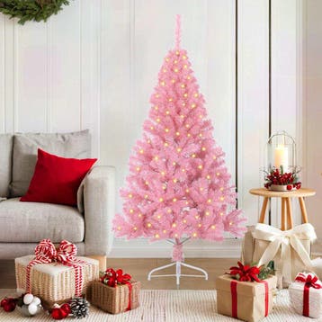 vidaXL Kunstmatig Voorverlicht Kerstboom met 150 LED Roze, Verzenden, Nieuw