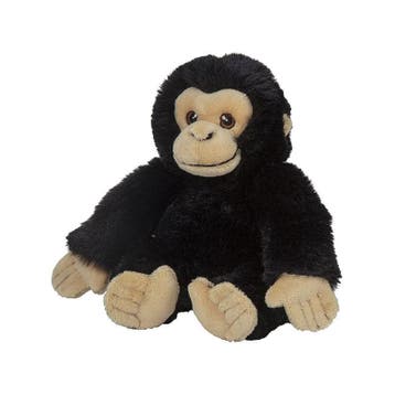Nature Planet chimpansee knuffel - pluche - 16 cm - zwart, Verzenden, Nieuw