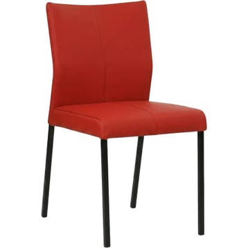 Leren eetkamerstoel Basic - Toledo Ducati (rood) - Poten, Nieuw, Leer, Ophalen of Verzenden, Rood
