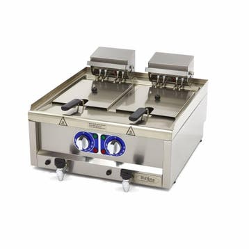 Frituurpan - 2x 10 L - 2 Manden - met Tapkraan - 400V -, Verzenden, Nieuw in verpakking, Overige typen