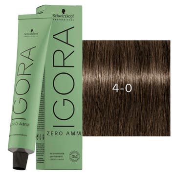 Schwarzkopf – Igora Zero Ammonia 60 ml – 40 : Middenbruin, Verzenden, Nieuw