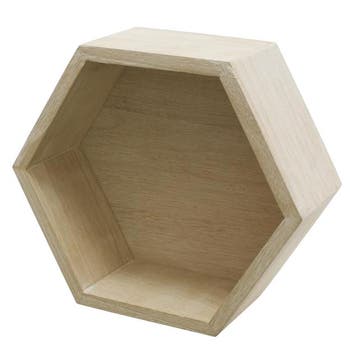 Duraline Wandkubus Zeshoek - Paulownia 15mm - 27x27x12cm, Verzenden, Nieuw