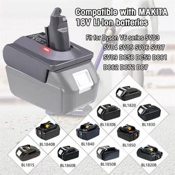 Adapter voor accu  Makita Dyson Bosch, Verzenden, Nieuw