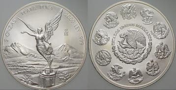 5 Onzas Plata Pura 2009 Mexiko Republik, Verzenden