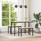 vidaXL Bank Naturel 80 x 35 x 45 cm Massief grenenhout, Huis en Inrichting, Banken | Bankstellen, Verzenden, Nieuw, Hout