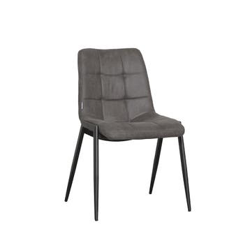 Stoel Noor | Antraciet | Micro Suede | Zwart Metalen Frame |, Verzenden, Nieuw in verpakking