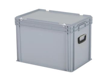 Koffer - 600 x 400 x H 439 mm - grijs - stapelbak met deksel, Ophalen of Verzenden, Nieuw