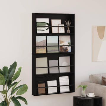 vidaXL Tijdschrift Rek 2 st Zwart Eiken 80 x 12 x 70 cm, Verzenden, Nieuw