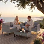 Wicker loungeset Ostuni - grijsgevlekt/grijs, Verzenden, Nieuw