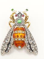 Zilver, verguld met 18k goud. - Broche - Grote Aap