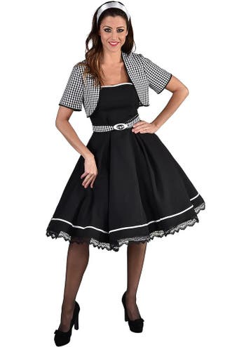 Jaren 50 Jurk Zwart/Wit, Kleding | Dames, Ophalen of Verzenden, Nieuw