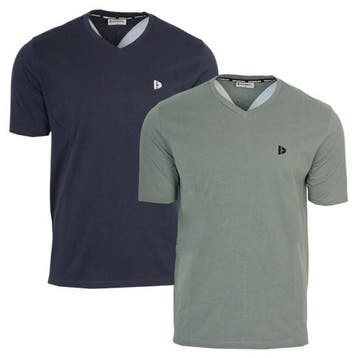 Donnay Donnay Heren - 2-Pack - V-neck T-Shirt Berno - Navy &, Verzenden, Nieuw